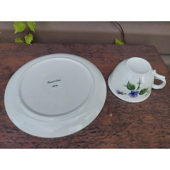 Lefton Sweet Violets Snack Plate & Cup Set - Picture 2 of 2